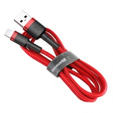 Cabo Baseus Cafule Cabo Nylon Durável USB / Lightning QC3.0 2.4A 1M Vermelho (CALKLF-B09)